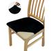 KBOOK Velvet Stretch Dining Chair Covers Removable Kitchen Chair Slipcovers Protector with Ties (Black 2PCS)