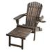 50 in. Oceanic Collection Adirondack Chaise Lounge Chair Foldable Cup & Glass Holder Dark Brown