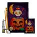 Sneaky Cat Falltime Halloween 28 x 40 in. Double-Sided Decorative Vertical House Flags Kit for Decoration Banner Garden Yard Gift