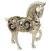 12 in. Polyresin Horse Statue Sculpture Silver with Gold