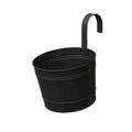 8 in. Dia. x 10.5 in. Metal Over The Rail Planter Black - Pack of 6