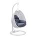 White Wicker Hanging Egg Swing Chair Charcoal Blue