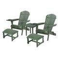 33.75 x 33 x 27.75 in. 2 Foldable Chair with Ottoman & 1 End Table Green