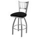 25 in. Contessa Swivel Outdoor Counter Stool with Breeze Black Seat Stainless Steel