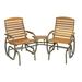 75.25 in. Country Garden 2 Person Steel Tete a Tete Glider Bronze