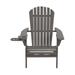 35 x 32 x 28 in. Foldable Adirondack Chair with Cup Holder Dark Gray