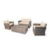 300 lbs Outdoor Full Two Seat Sofa Coffee Table Rattan Pool Patio Garden Set - 4 Piece - Mixed Grey