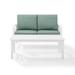 Kaplan 2-Piece Outdoor Seating Set in White with Mist Cushions