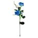 Fdelink Lamp 3 Head Solar LED Decorative Outdoor Lawn Lamp Outdoor Solar Garden Stake Lights Artificial Flowers Blue