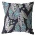 16 in. Tropical Leaf Indoor & Outdoor Zippered Throw Pillow Light Blue & Purple