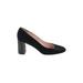Kate Spade New York Heels: Slip On Chunky Heel Cocktail Party Black Solid Shoes - Women's Size 9 - Almond Toe