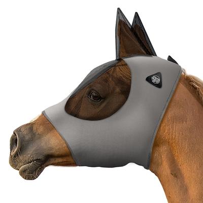 SmithBuilt Gray Mesh Fly Mask for Horses, Pony
