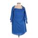 Vince Camuto Casual Dress - Shift: Blue Print Dresses - Women's Size 4