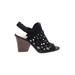 Vince Camuto Heels: Slingback Chunky Heel Boho Chic Black Print Shoes - Women's Size 9 1/2 - Open Toe