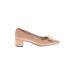 Cole Haan Heels: Pumps Chunky Heel Work Tan Print Shoes - Women's Size 10 1/2 - Pointed Toe