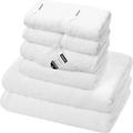 SEMAXE White Towel Set, 2 Bath Towels 2 Hand Towels 4 Washcloths, 100% Cotton Bathroom Towels with Hanging Loops and Smart Tags, Hotel Spa Quality, 8 Piece Towels for Bathroom