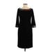 Cartise Casual Dress - Sheath Boatneck 3/4 sleeves: Black Solid Dresses - New - Women's Size 6