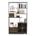 Red Barrel Studio® Bamboo Bookcase, Open Bookshelf, Storage Books Display Shelf for Home Wood in Brown | 68.11 H x 39.37 W x 10.24 D in | Wayfair
