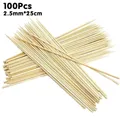 Bâtonnets de barbecue en bois de bambou 100 pièces pour aliments viande poulet，pic brochettes