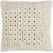 Odilo 20" Square Modern Wool Ivory Throw Pillow - Hauteloom