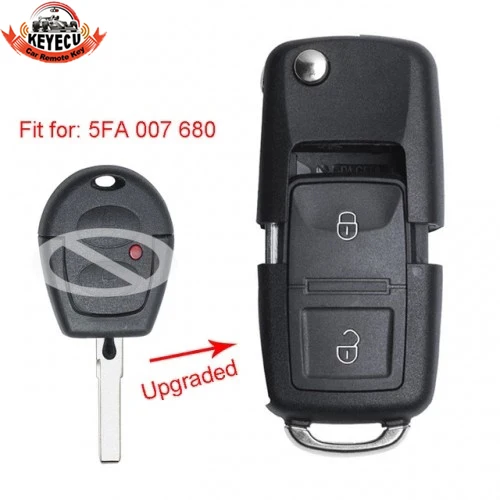 Keyecu p/n: 5fa 007 433 aktualisiert id48 chip mhz flip key fernbedienung für vw bora polo toledo leon lbiza cordoba arosa alhambra golf Image