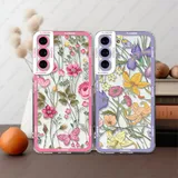Hülle für Samsung Galaxy S25 S24 S20 S21 FE S22 Plus S23 Ultra A54 5G Soft Cover Wild Flowers