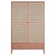 Dressing 2 portes 1 tiroir terracotta et cannage en rotin