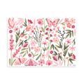 Stickers muraux jardin fleurs et papillons en vinyle mat rose