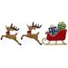 Set of 3 Lighted Reindeer and Sleigh Outdoor Christmas Decoration 25.25" - Brown