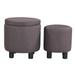 Upholstered Round Fabric Tufted Footres Ottoman