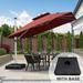 PURPLE LEAF 10ft Square Patio Offset Cantilever Umbrella with Base