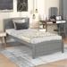 Twin Size Platform Bed with Headboard and Footboard, Classic Solid Wood Bed with Wood Slats and Underneath Storage Space