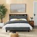 Queen Size Upholstered Bed Frame w/ Headboard Shelf Storage Bed & USB Ports Platform Bed, No Box Spring Needed, Easy Assembly