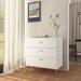 Clihome Mid-Century Glossy Wood Accent Chest with 3 Drawers