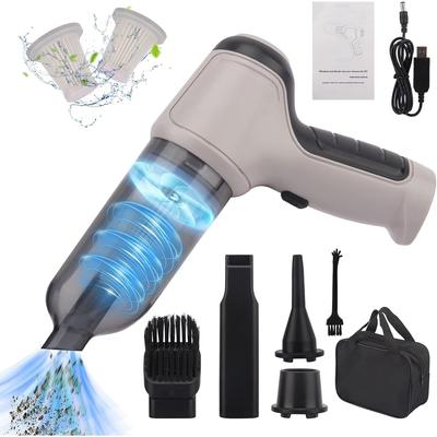 Grey 4 In 1 Wireless Car Vacuum Household 9000Pa Strong Suction Cleaner