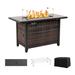 43 Inch Propane Outdoor Gas Fire Pits Table, 50,000 BTU with Ceramic Tabletop, Glass Fire Stones and Water-Resistant Cover