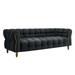 87" 3 Seater Cloud Like Sofa Boucle Upholstery Fabric Couch Hand Tufted Sofa with Metal Legs for Living Room Sofa, Dark Grey