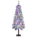 Costway 6 FT Pre-Lit Flocked Christmas Tree 11 Lighting Modes Hinged - See Details