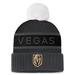 Women's Fanatics Branded Black Vegas Golden Knights Authentic Pro Rink Cuffed Knit Hat with Pom