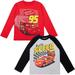 Disney Pixar Cars Lightning McQueen Toddler Boys 2 Pack T-Shirts Lightning Mcqueen Red/Black 4T