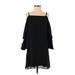 Gianni Bini Casual Dress - Shift Square 3/4 sleeves: Black Print Dresses - Women's Size Small