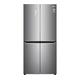 LG NatureFRESH GMB844PZ4E Slim American-Style Fridge Freezer - Shiny Steel, Silver/Grey