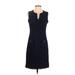 Karl Lagerfeld Paris Casual Dress - Sheath V Neck Sleeveless: Blue Print Dresses - Women's Size 2