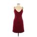 Max and Cleo Casual Dress - Sheath: Burgundy Solid Dresses - Women's Size 8