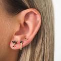 Stud Earring Set, Gold Stud Earrings, Black Earring Set, Gold