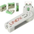 LINDY USB port lock USB-Lock + Key 4-piece set Green incl. 1 key 40451