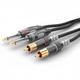 Sommer Cable HBA-62C2-0030 Jack / RCA Audio/phono Cable [2x Jack plug 6.3 mm (mono) - 2x RCA plug (phono)] 0.30 m Black