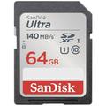 SanDisk SDXC Ultra 64GB (Class 10/UHS-I/140MB/s) SDHC card 64 GB UHS-Class 1 Waterproof, shockproof