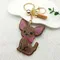 Carino Chihuahua Cane Portachiavi di Cristallo Borsa Accessori per Le Donne di Colore Dell