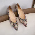 Nuovo 2024 scarpe a punta da donna mocassini con strass piatti rivetti autunnali Classic Ladie Flats